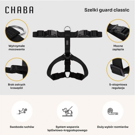 CHABA Szelki Guard S 1,6cm czarne - 4