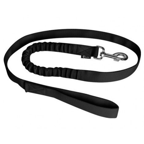 CHABA Smycz taśma z amortyzatorem 16mm czarna