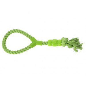 Dingo Zabawka dla psa - Sznur z gryzakiem Denta Fresh 41cm zielony