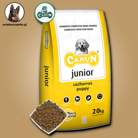 Canun Junior 20kg karma dla młodych psów z kurczakiem(30%), ryżem i witaminami - 3