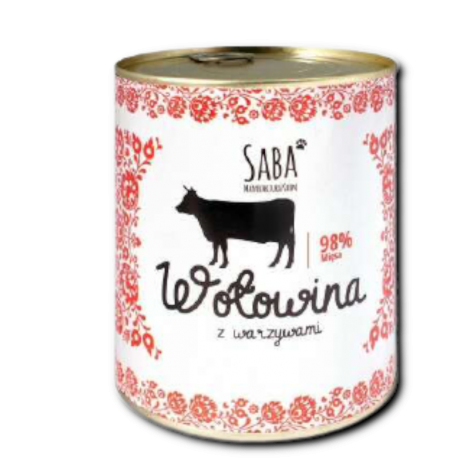 SABA Konserwa 93,5% wołowiny z warzyw i witamin 850 g - 2