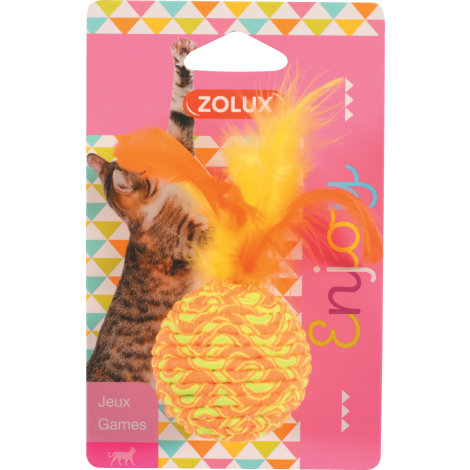 Zolux Zabawka dla kota piłka z piórkami elastyczna - 3