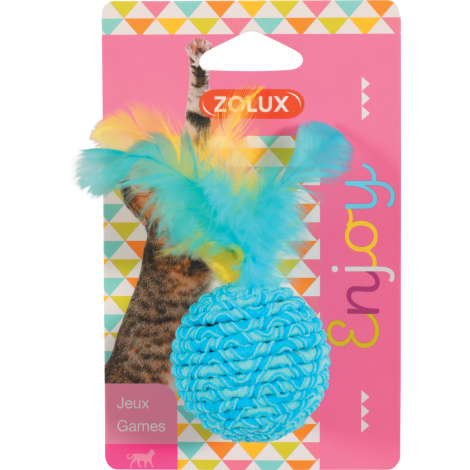 Zolux Zabawka dla kota piłka z piórkami elastyczna - 2