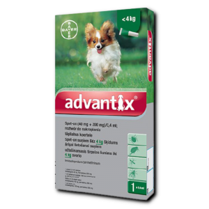 ADVANTIX SPOT-ON dla psów poniżej 4 kg (40 MG + 200 MG)/0,4 ML 0,4 ML X 1 PIPETA