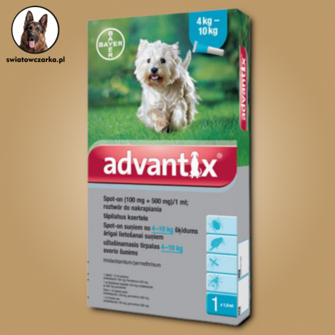 ADVANTIX SPOT-ON dla psów o wadze 4-10 kg (100 MG + 500 MG)/1 ML 1,0 ML X 1 PIPETA - 2