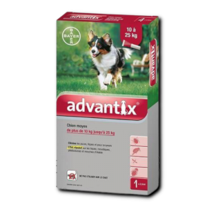 ADVANTIX SPOT-ON dla psów o wadze 10-25 kg (250 MG + 1250 MG)/2,5 ML 2,5 ML X 1 PIPETA
