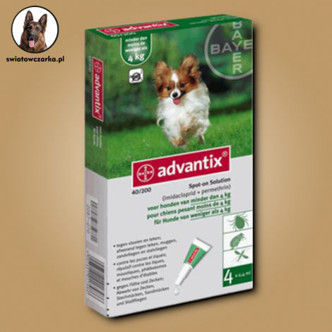 ADVANTIX SPOT-ON dla psów poniżej 4 kg  (40 MG + 200 MG)/0,4 ML 0,4 ML X 4 PIPETY - 2