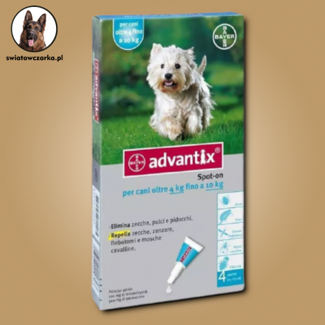 ADVANTIX SPOT-ON dla psów o wadze 4-10 kg (100 MG + 500 MG)/1 ML 1,0 ML X 4 PIPETY - 2
