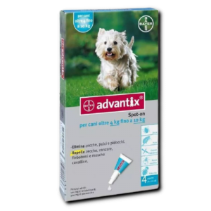 ADVANTIX SPOT-ON dla psów o wadze 4-10 kg (100 MG + 500 MG)/1 ML 1,0 ML X 4 PIPETY