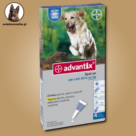 ADVANTIX SPOT-ON dla psów o wadze 25-40 kg (400 MG + 2000 MG)/4 ML 4,0 ML X 4 PIPETY - 2