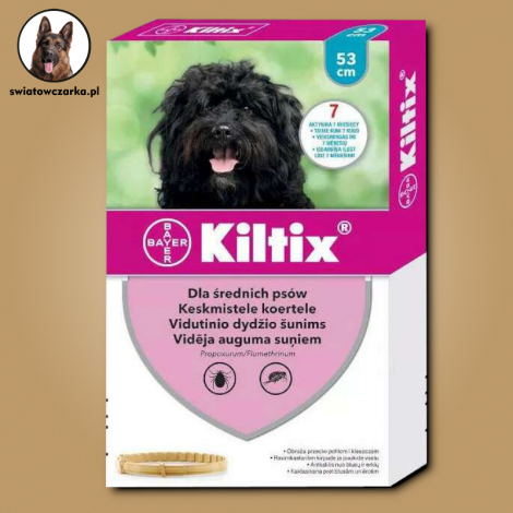 Bayer Kiltix Obroża na kleszcze i pchły dla średnich psów dł. 53cm - 2