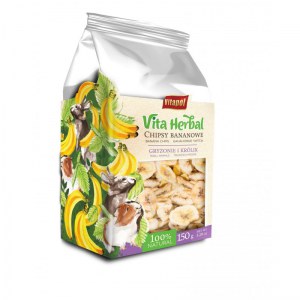 Vita Herbal dla gryzoni i królika, chipsy bananowe, 150g, 4szt/disp