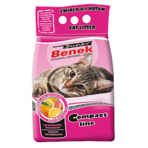 Żwirek dla kota bentonitowy Benek - Super Cytrynowa świeżość 5 l czerwony
