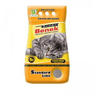 Żwirek dla kota bentonitowy Super Benek STANDARD naturalny 5l
