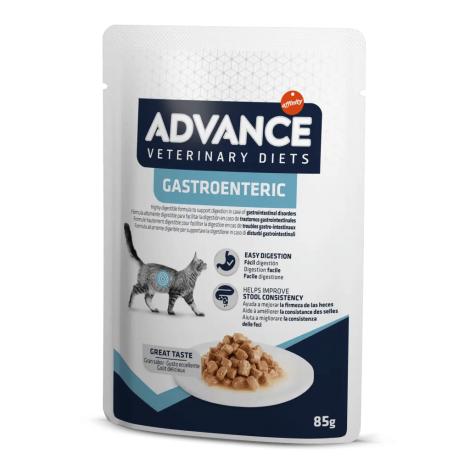 ADVANCE DIET Gastroenteric - mokra karma dla kotów z problemami układu pokarmowego 85g - 2