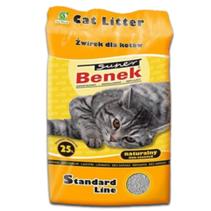 Żwirek dla kota bentonitowy Super Benek STANDARD naturalny 25l