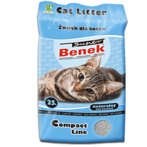Żwirek dla kota bentonitowy Super Benek COMPACT NATURALNY 25l