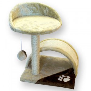 YARRO DRAPAK dla kota mostek z sizalem, z siedziskiem i zabawką 35x35x47cm