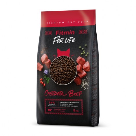 FITMIN cat For Life Castrate Beef 8kg