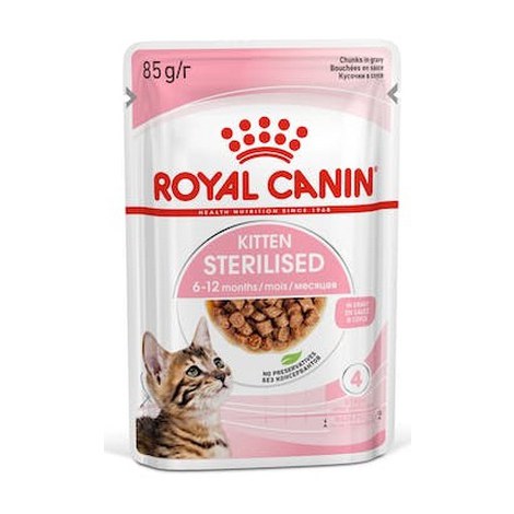 Royal Canin Kitten Sterilised karma mokra w sosie dla kociąt od 6 do 12 miesiąca życia, sterylizowanych saszetka 85g