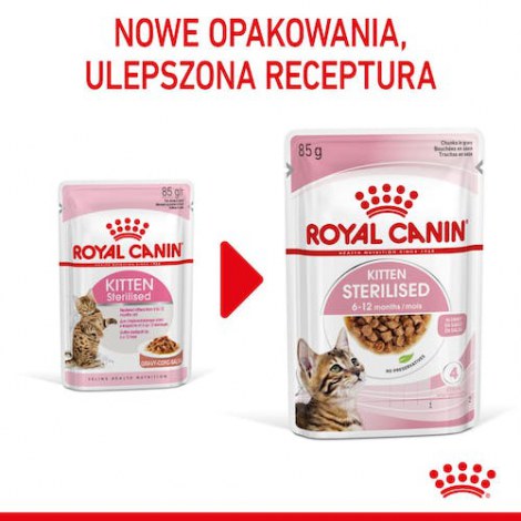 Royal Canin Kitten Sterilised karma mokra w sosie dla kociąt od 6 do 12 miesiąca życia, sterylizowanych saszetka 85g - 5