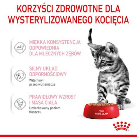 Royal Canin Kitten Sterilised karma mokra w sosie dla kociąt od 6 do 12 miesiąca życia, sterylizowanych saszetka 85g - 3