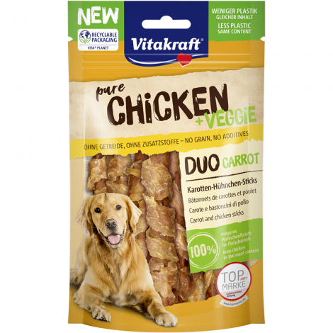 VITAKRAFT CHICKEN DUO CARROT Suszone paluszki z marchewki owinięte kurczakiem 80g