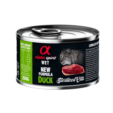 ALPHA SPIRIT Mokra karma z kaczką dla kota wysterylizowanego 200g
