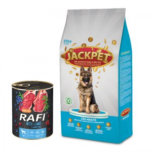 Jackpet dla psów dorosłych 20kg gratis RAFI 400g