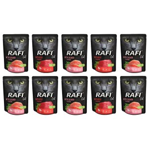 Rafi Cat saszetka 10 x 300 g MIX SMAKÓW + GRATIS próbka Divinus Cat Complete 100g
