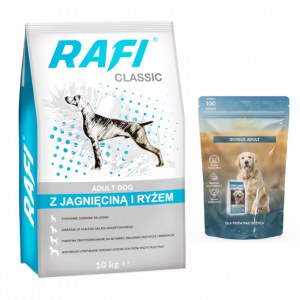 [Zestaw] Rafi Classic z jagnięciną i ryżem 10 kg GRATIS próbka Divinus Adult 100gram