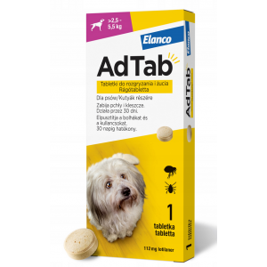 AdTab PIES Tabletka na pchły i kleszcze do rozgryzania 2,5-5 KG