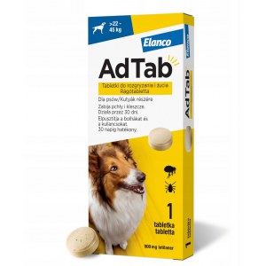 AdTab PIES Tabletka na pchły i kleszcze do rozgryzania 22-45 KG