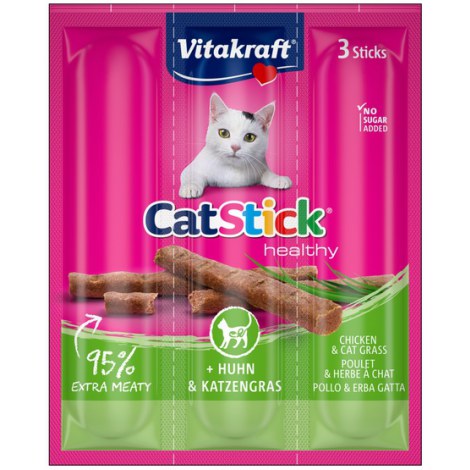 Vitakraft Cat Stick Classic kurczak + kocia trawa 3szt [58896]