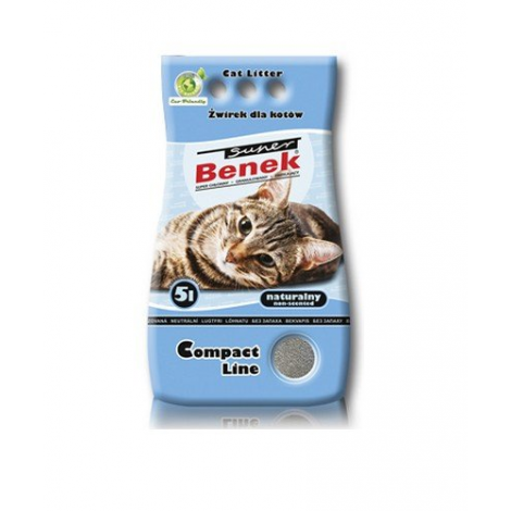 Żwirek dla kota bentonitowy Super Benek COMPACT NATURALNY 5l
