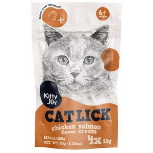 Kitty Joy Cat Lick Kurczak & Łosoś Cream 4x15g