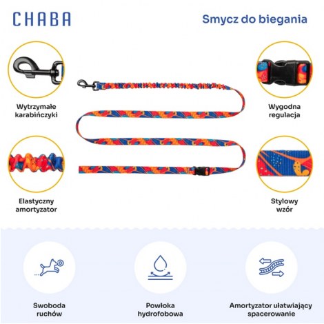 CHABA Smycz z amortyzatorem do biegania Story III L 25mm/280cm Aussie - 4