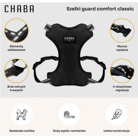 CHABA Szelki Guard Comfort Classic M czarne - 3