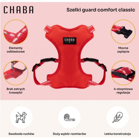 CHABA Szelki Guard Comfort Classic S czerwone - 3