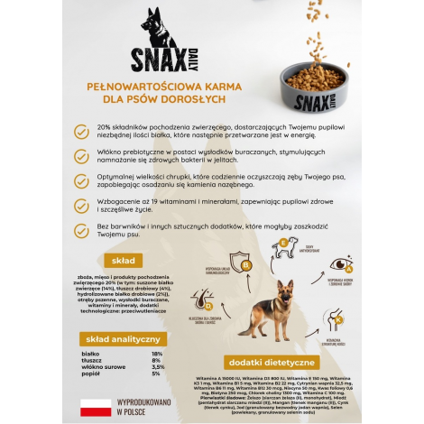 Snax Daily karma dla psa z witaminami 20 kg - 2