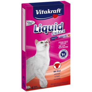 VITAKRAFT CAT LIQUID SNACK przysmak z wątróbką i biotyną 6szt