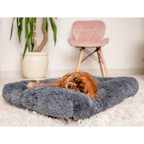 MIMIKO Pets Legowisko Shaggy prostokątne L 65x45cm grafitowe - 3