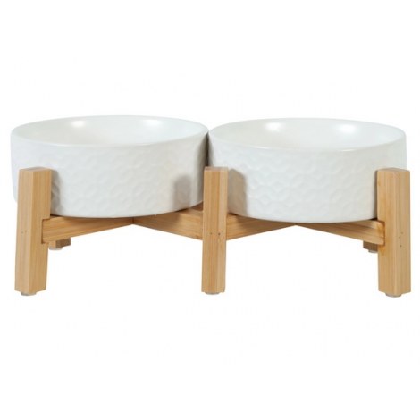 Zolux Miska ceramiczna dla psa i kota Keramo Duo 2x300ml biała - 2