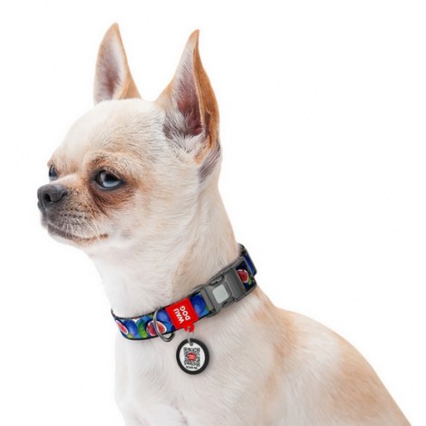 Collar WauDog Nylon Obroża nylonowa z QR-paszportem, plastikowy fastex, wzór FIGA, M 20mm/28-40cm - 3