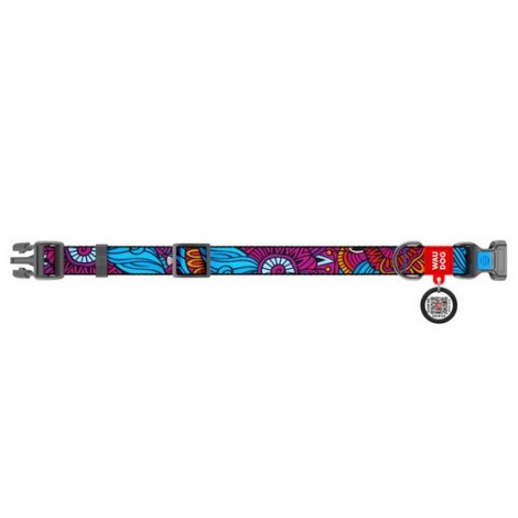 Collar WauDog Nylon Obroża nylonowa z QR-paszportem, plastikowy fastex, wzór LATO, 15mm/25-35cm - 2