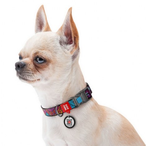 Collar WauDog Nylon Obroża nylonowa z QR-paszportem, plastikowy fastex, wzór LATO, 25mm/33-49cm - 3
