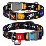 Collar WauDog Nylon Obroża nylonowa z QR-paszportem, plastikowy fastex, wzór NASA, 15mm/25-35cm - 2