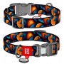 Collar WauDog Nylon Obroża nylonowa z QR-paszportem, plastikowy fastex, wzór POMARAŃCZE, 20mm/28-40cm - 2