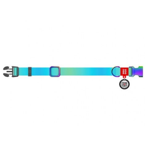 Collar WauDog Recycled Obroża nylonowa z QR-paszportem, gradient M 20mm x 28-40cm niebieski - 2