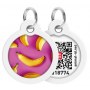 Collar WauDog Smart ID Zawieszka z QR-paszportem okrągła 3cm banany na różu - 2